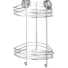 Narożna półka łazienkowa, Vacuum-Loc, 2 poziomy - stal chromowana, WENKO