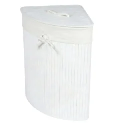 Narożny kosz na pranie ARCO, bambus, 60 l