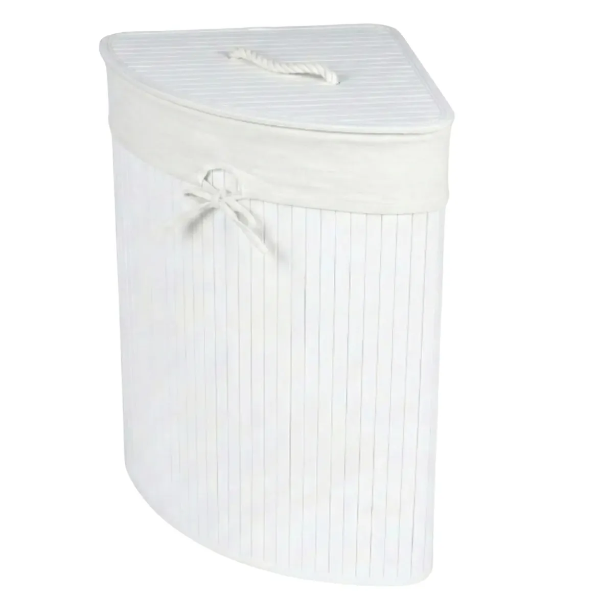 Narożny kosz na pranie ARCO, bambus, 60 l