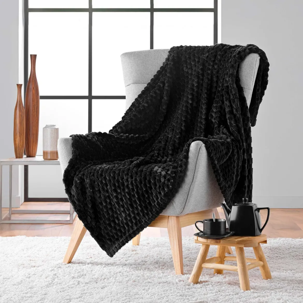 Narzuta flanelowa 125 x 150 cm FROSTY