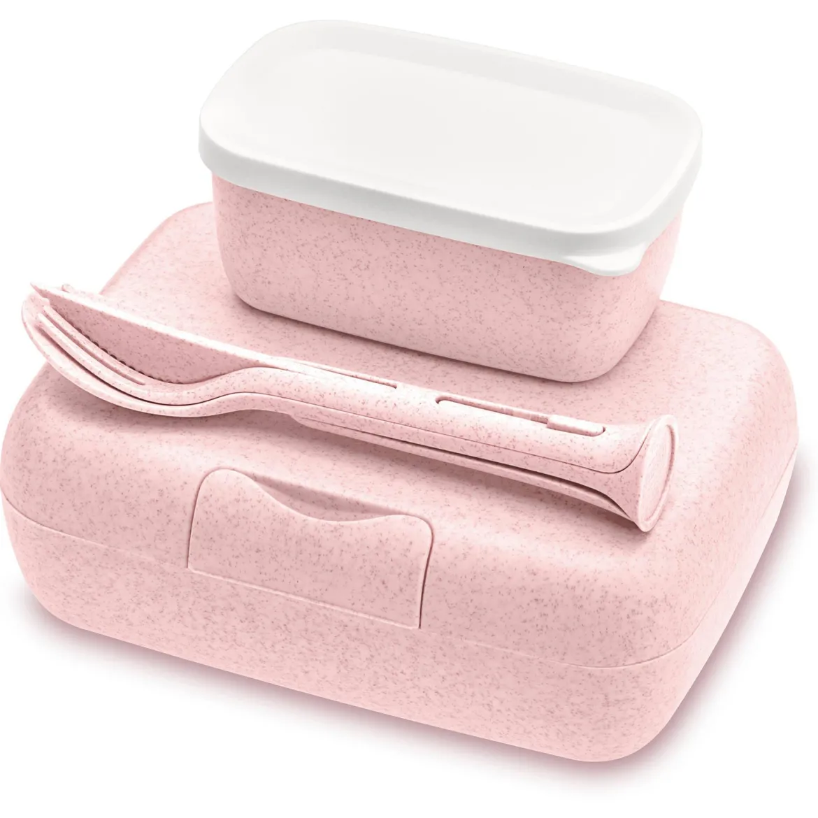 Śniadaniówka z przegródkami CANDY READY + zestaw sztućców, 4 elementy, KOZIOL