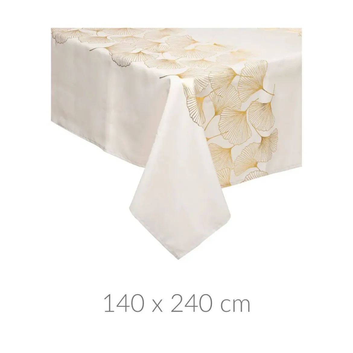 Obrus z wzorem miłorzębu GINKO, 140 x 240 cm