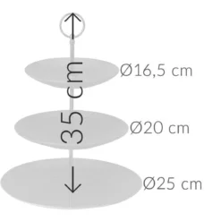 Okrągła patera na ciasta, torty, owoce - 3-poziomy, ceramiczna