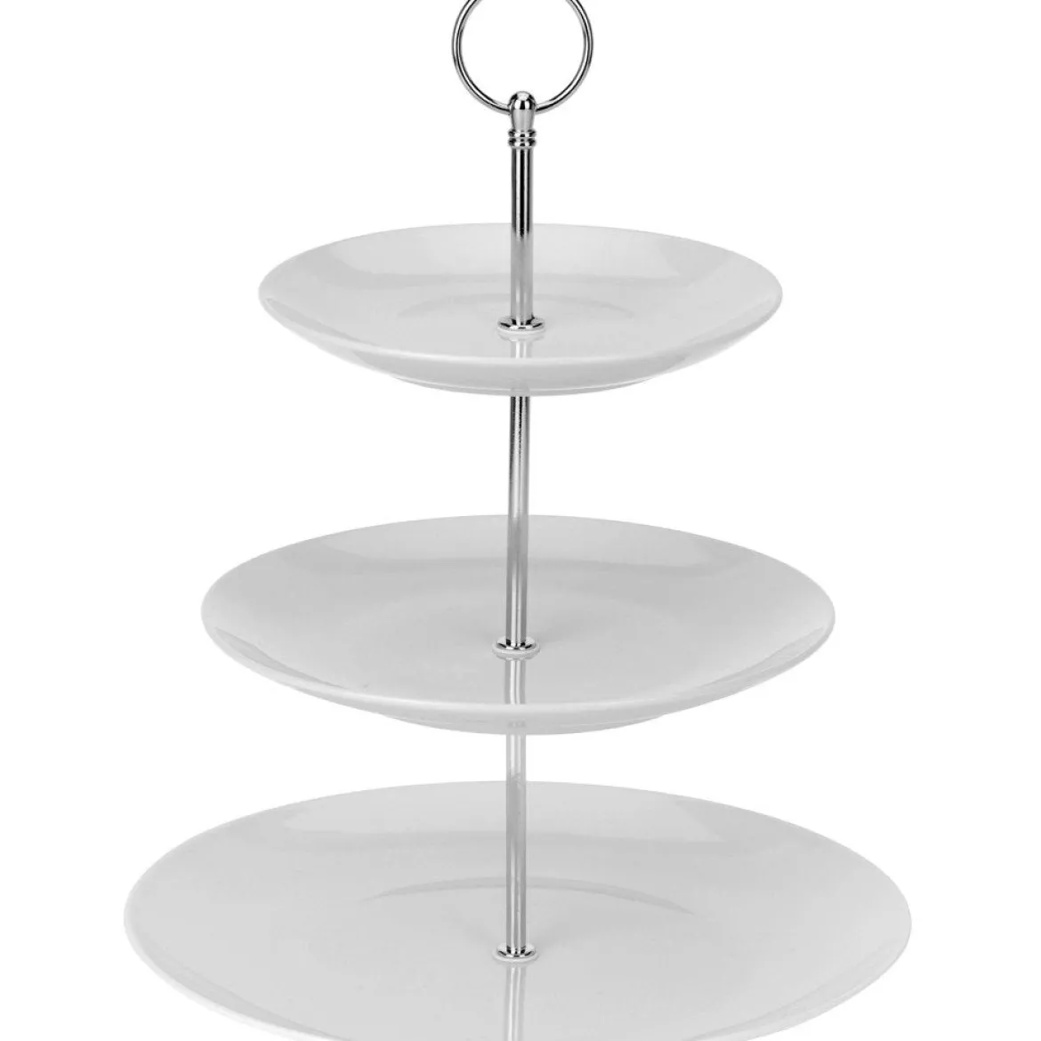 Okrągła patera na ciasta, torty, owoce - 3-poziomy, ceramiczna