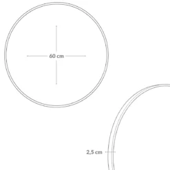 Okrągłe lustro ścienne LØOP, Ø 60 cm