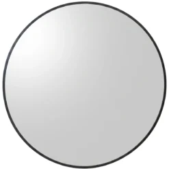 Okrągłe lustro ścienne w metalowej ramie, Ø 70 cm, czarne