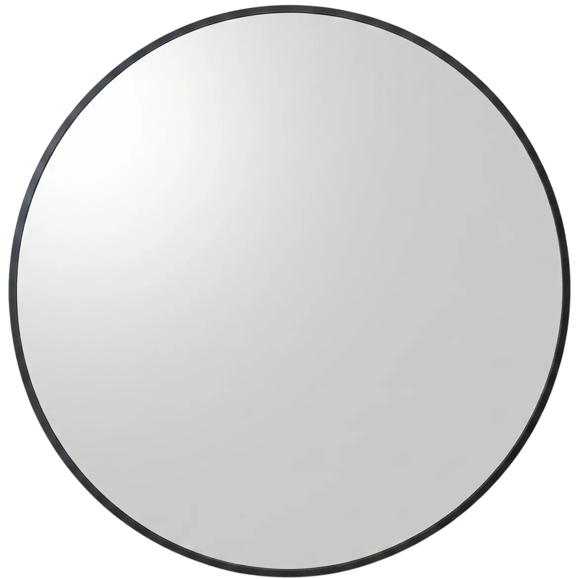 Okrągłe lustro ścienne w metalowej ramie, Ø 70 cm, czarne