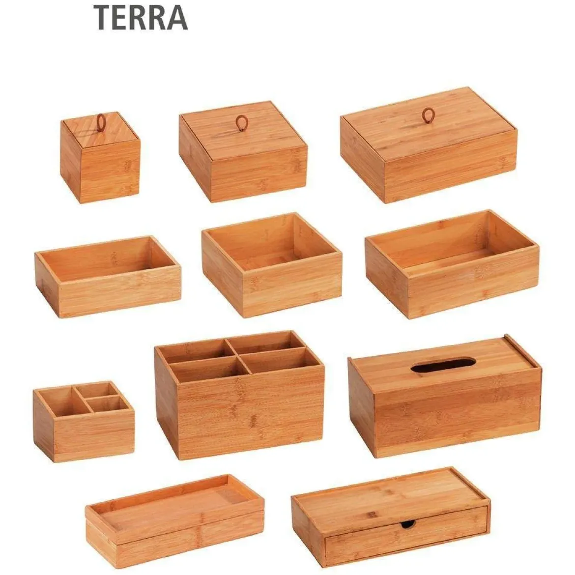 Organizer łazienkowy TERRA, bambus, 22 x 15 cm, WENKO