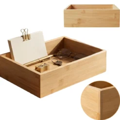 Organizer biurkowy bambusowy, 15 x 23 x 7 cm
