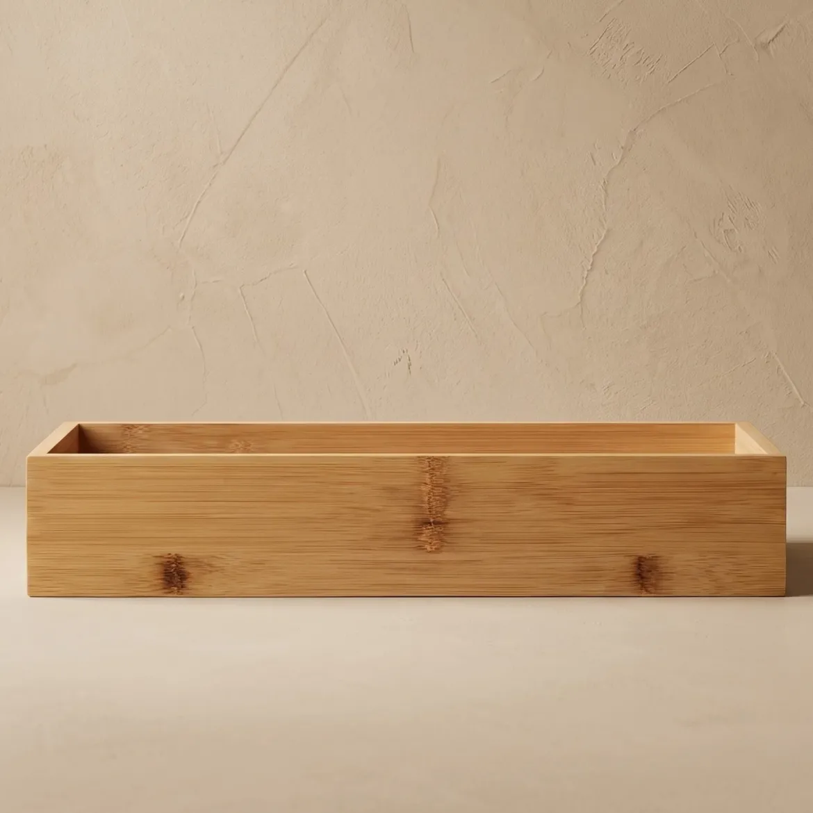 Organizer biurkowy bambusowy, 15 x 38 x 7 cm
