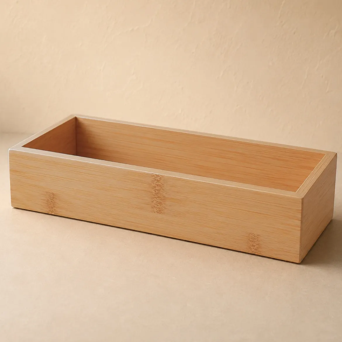 Organizer biurkowy bambusowy, 15 x 38 x 7 cm