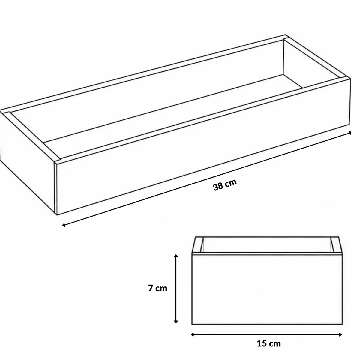 Organizer biurkowy bambusowy, 15 x 38 x 7 cm