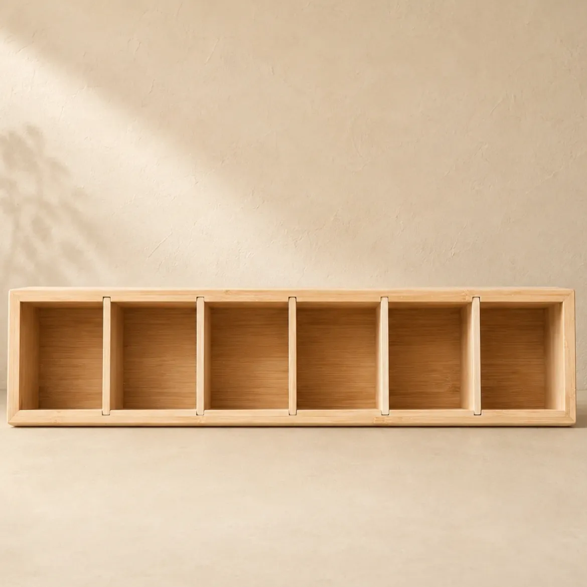 Organizer biurkowy bambusowy, 38 x 8 x 7 cm