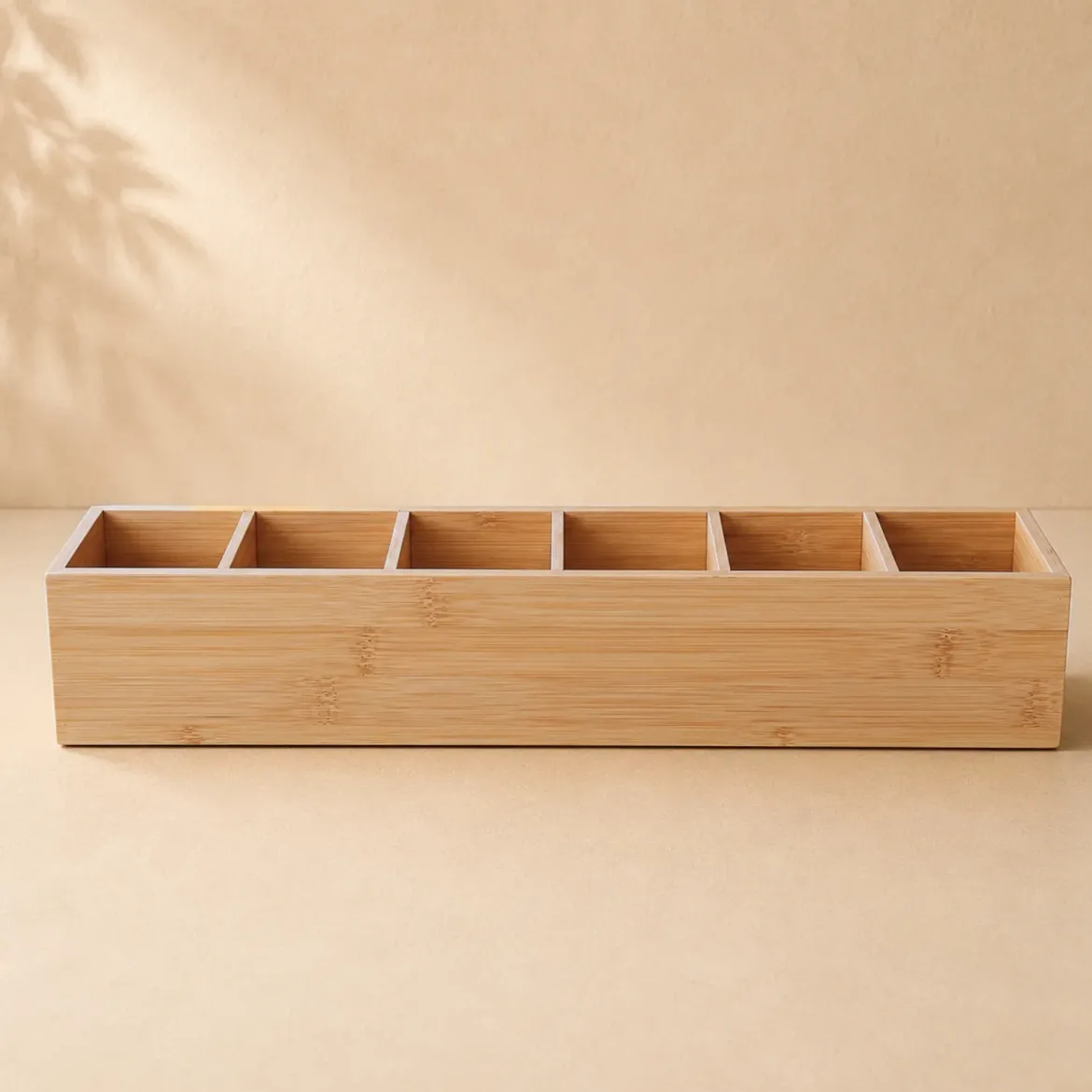 Organizer biurkowy bambusowy, 38 x 8 x 7 cm