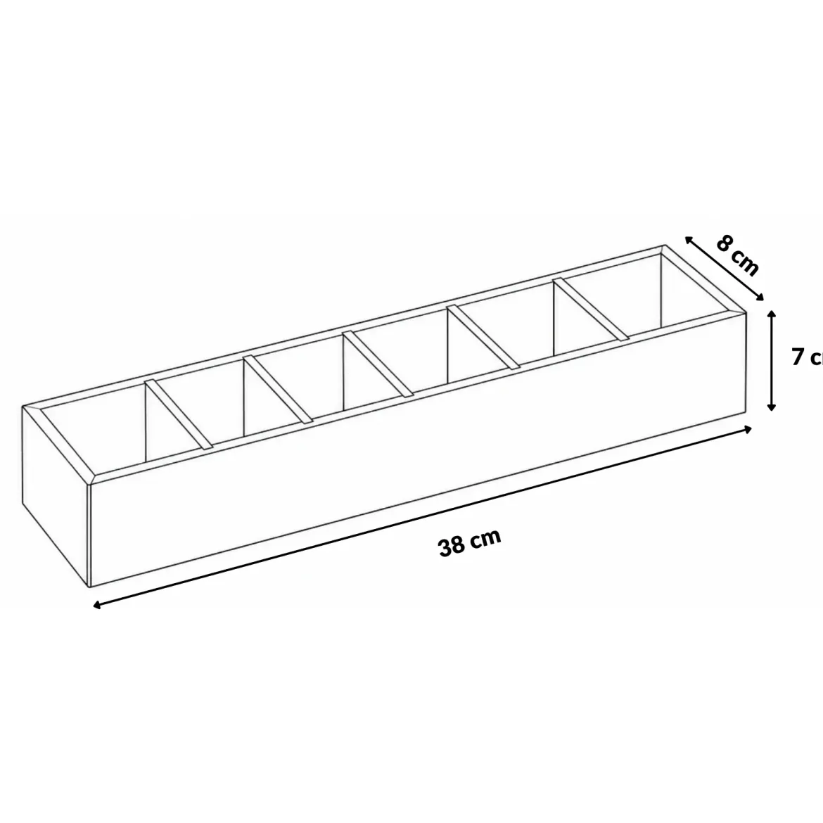 Organizer biurkowy bambusowy, 38 x 8 x 7 cm