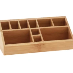 Organizer na kosmetyki bambusowy, naturalny, 23 x 9 x 8,5 cm