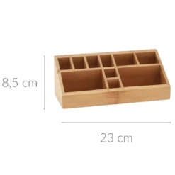Organizer na kosmetyki bambusowy, naturalny, 23 x 9 x 8,5 cm
