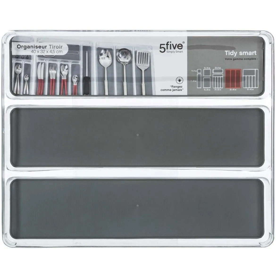 Organizer na sztućce, 3 przegrody, 40 x 32 cm, 5five Simply Smart