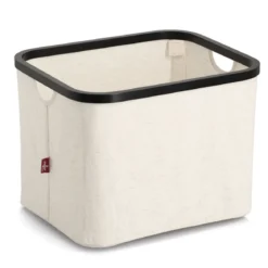 Organizer tekstylny kremowy ZELLER, bambus, 40 x 33 x 30 cm