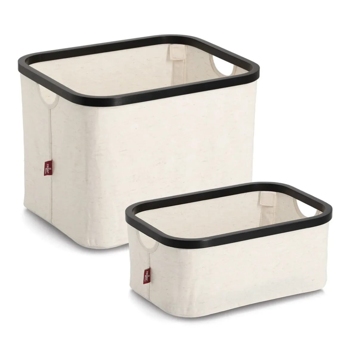 Organizer tekstylny kremowy ZELLER, bambus, 40 x 33 x 30 cm