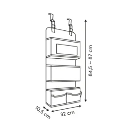 Organizer wiszący na drzwi DRESSY+, tekstylny, 32 x 10,5 x 88 cm
