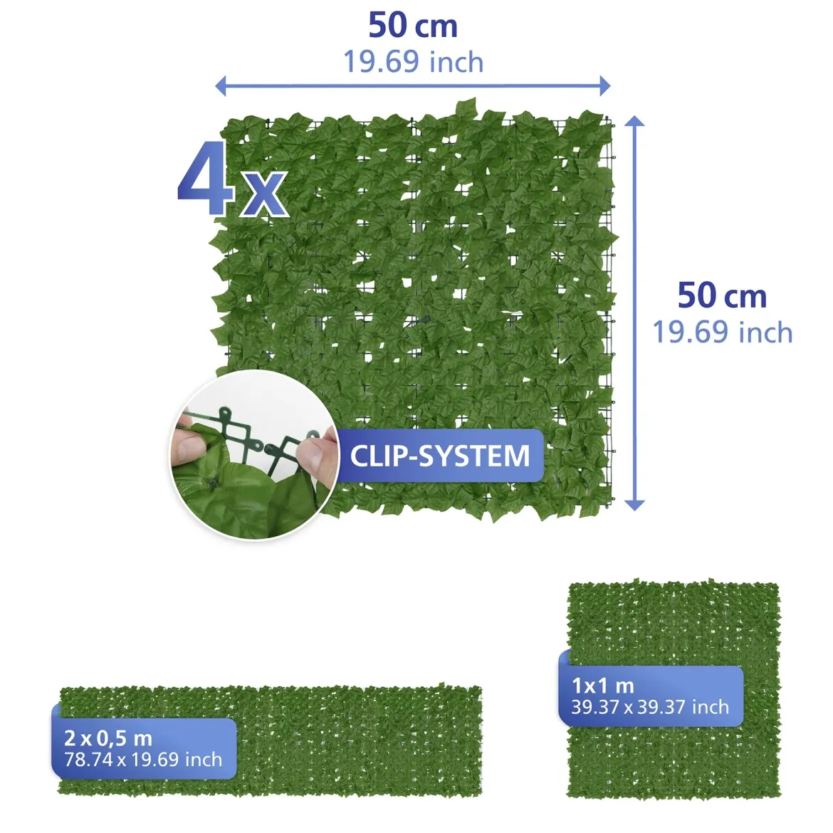 Osłona ogrodowa sztuczny bluszcz, odporna na UV, 3 x 1 m