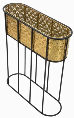 Osłonka na doniczki na stojaku, metalowa koronka, wys. 70 cm