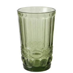 Ozdobna szklanka z zielonego szkła, AURORA, 300 ml