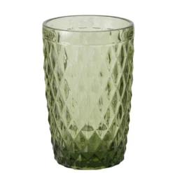 Ozdobna szklanka z zielonego szkła, AURORA, 300 ml