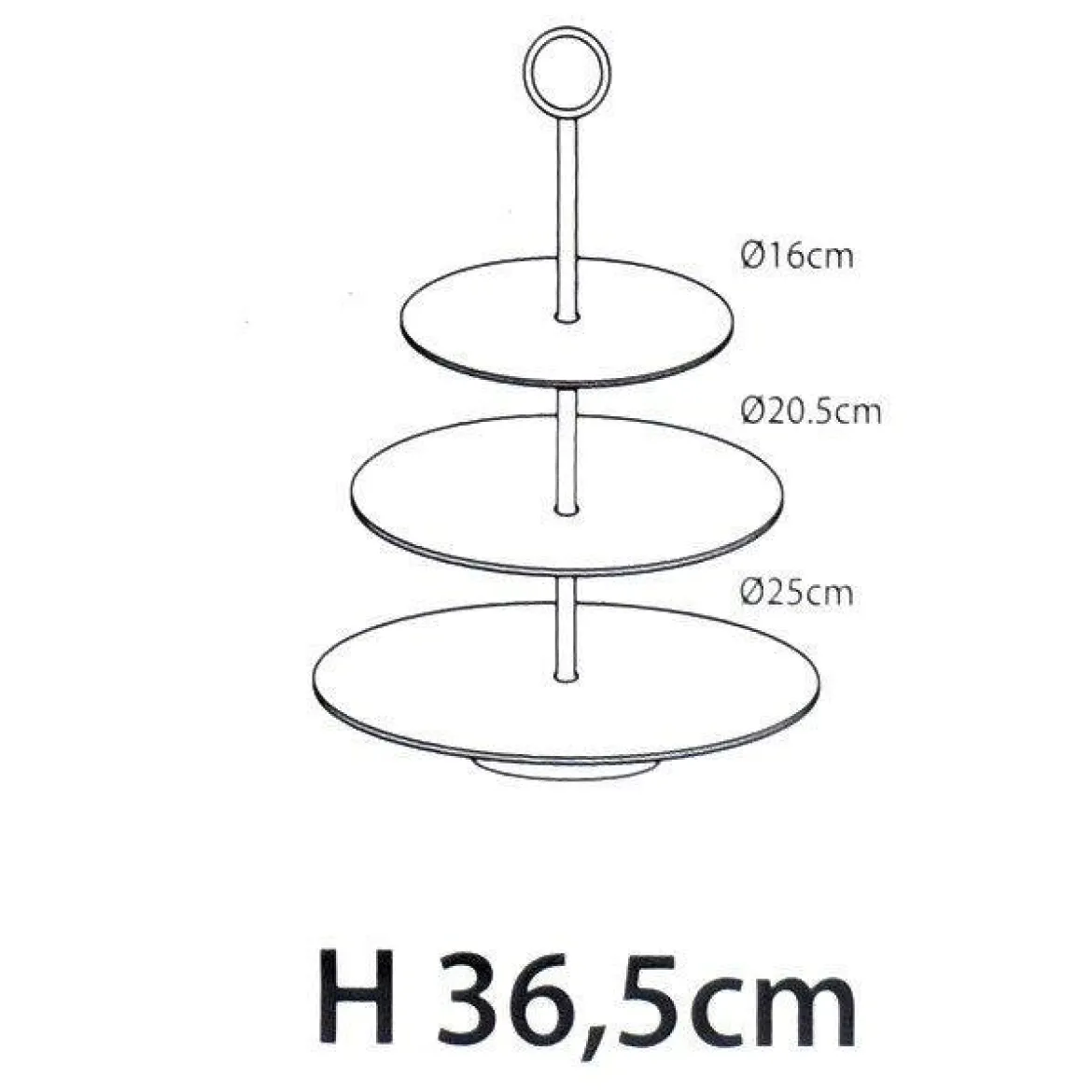 Patera metalowa z 3 poziomami, Ø 25