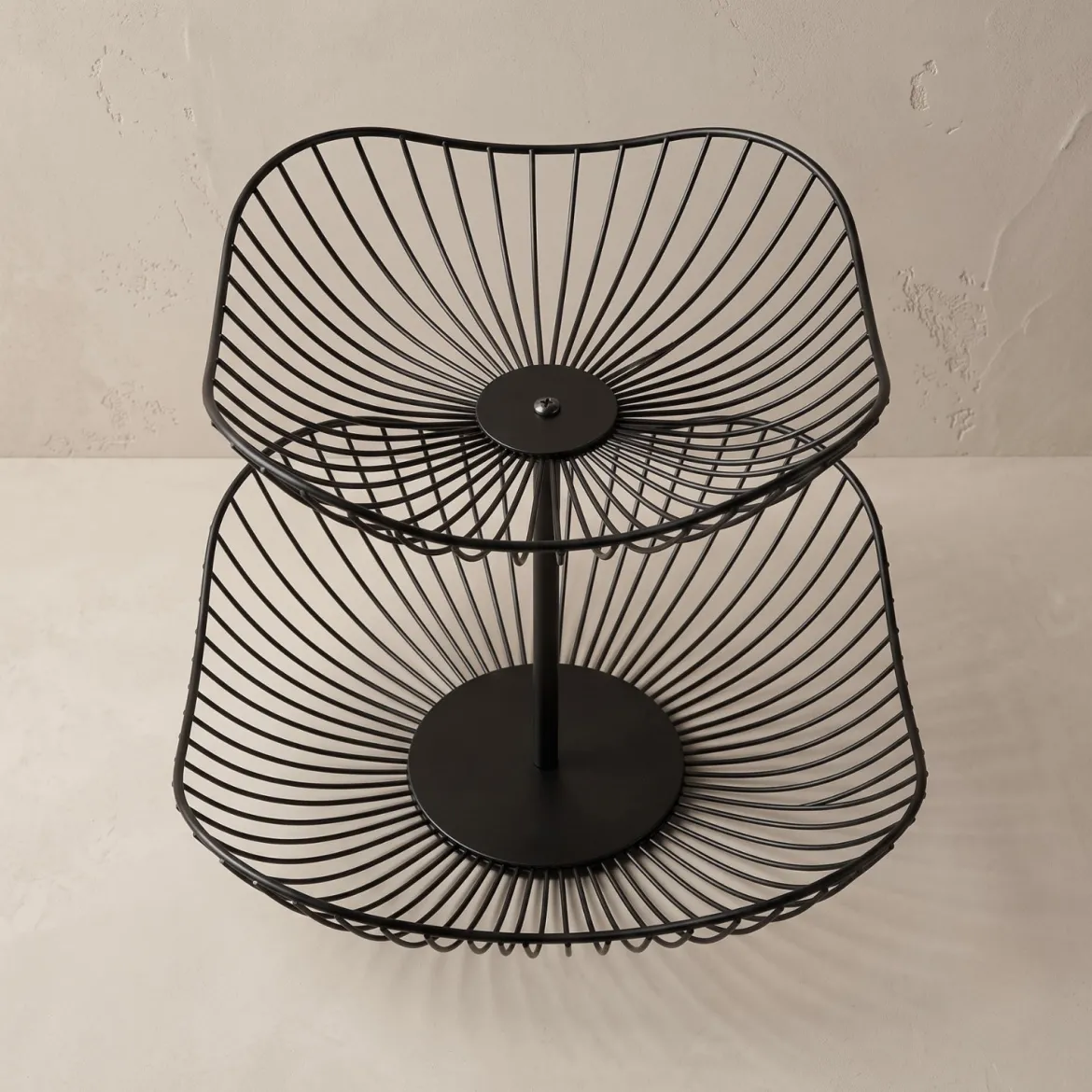 Patera na owoce dwupoziomowa metalowa, 29 x 29 x 24 cm