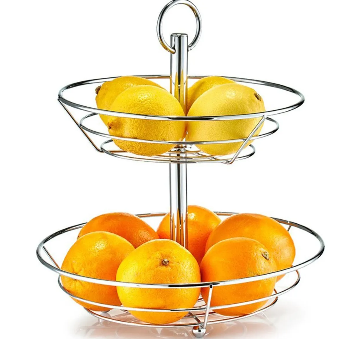 Patera na owoce, 2 poziomy - stal chromowana, ZELLER, Ø 26 cm
