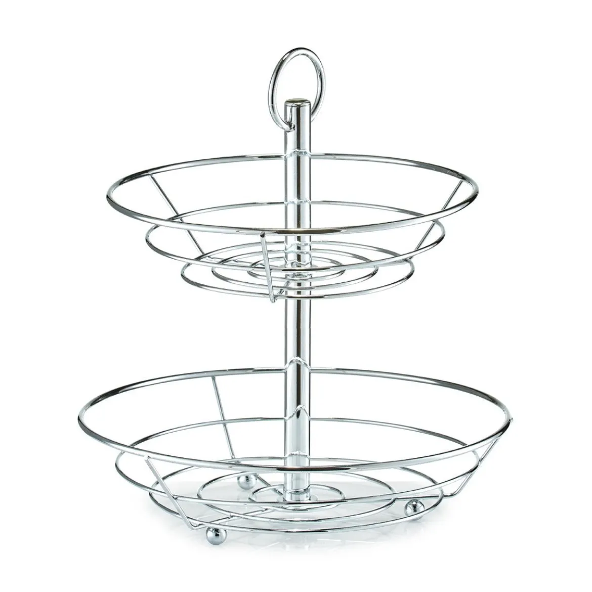 Patera na owoce, 2 poziomy - stal chromowana, ZELLER, Ø 26 cm