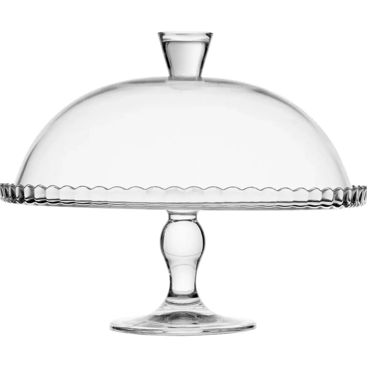 Patera szklana na ciasto z kloszem, 32 cm