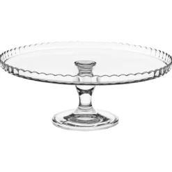 Patera szklana na ciasto z kloszem, 32 cm