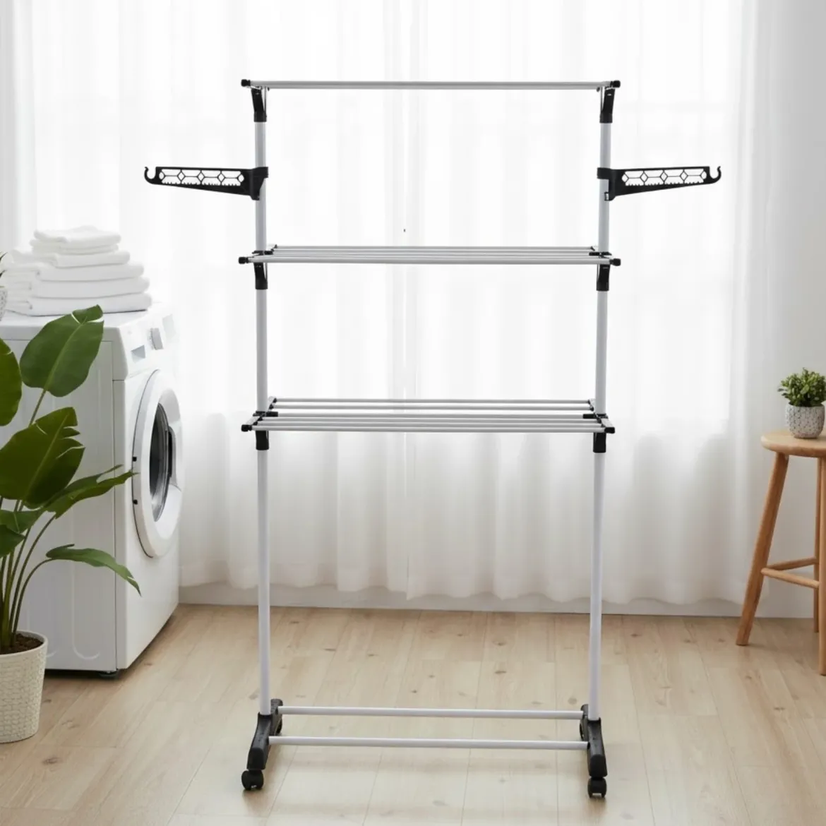 Pionowa suszarka na pranie z miejscem na wieszaki, 160 cm, ALTO