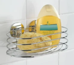 Półka łazienkowa, koszyk Turbo-Loc - stal chromowana, WENKO