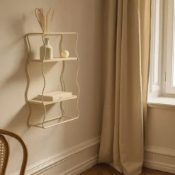 Półka dekoracyjna na ścianę JUDY, fala, 40 x 12 x 58 cm