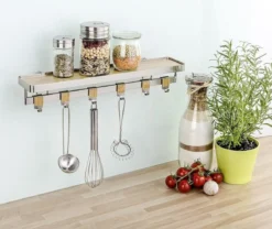 Półka kuchenna na przyprawy z relingiem Bamboo Premium, WENKO
