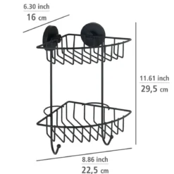 Półka pod prysznic BARI Vacuum-Loc, dwupoziomowa, metalowa, WENKO