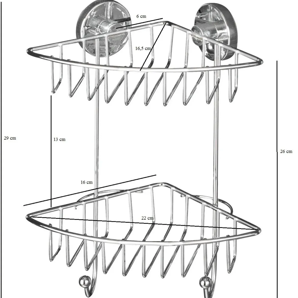 Półka pod prysznic BARI Vacuum-Loc, dwupoziomowa, metalowa, WENKO