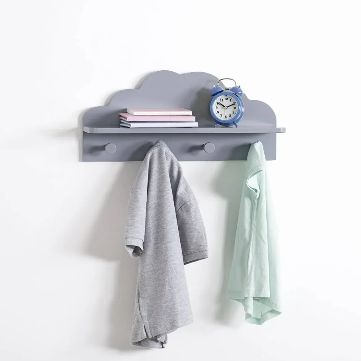Półka z 4 wieszakami CLOUD, 48 x 22 x 12 cm