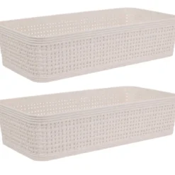 Plastikowe koszyki do organizacji, 25 x 13,5 x 6 cm, 2 szt.