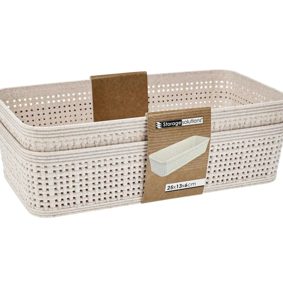 Plastikowe koszyki do organizacji, 25 x 13,5 x 6 cm, 2 szt.