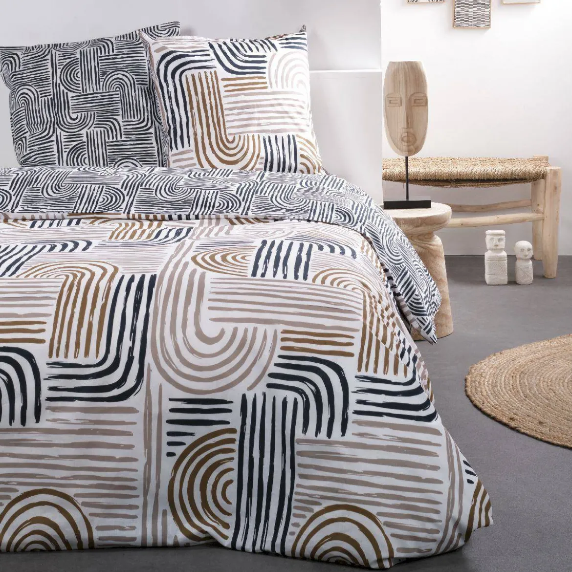 Pościel bawełniana Deco Pattern, dwustronna, 220 x 240 cm