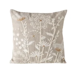 Poduszka dekoracyjna BLOMSTER, kwietny wzór, 100% len