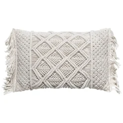 Poduszka dekoracyjna z frędzlami MACRAME, 30 x 50 cm