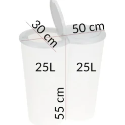 Podwójny kosz na śmieci - 2 x 25 l