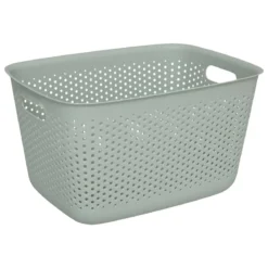 Pojemnik ażurowy SIENNE, plastik, z uchwytami, 17 l