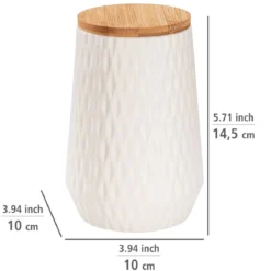 Pojemniki kuchenne ceramiczne DIAMOND, bambusowa pokrywa, 3 x 0,6 l, WENKO